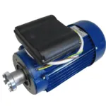 Blue 2.2kW single-phase 1450 rpm yard scraper motor with drive coupler and 24mm shaft